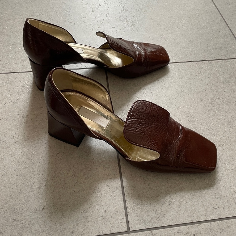 SUZANNE RAE D'Orsay Brown Patent Loafer